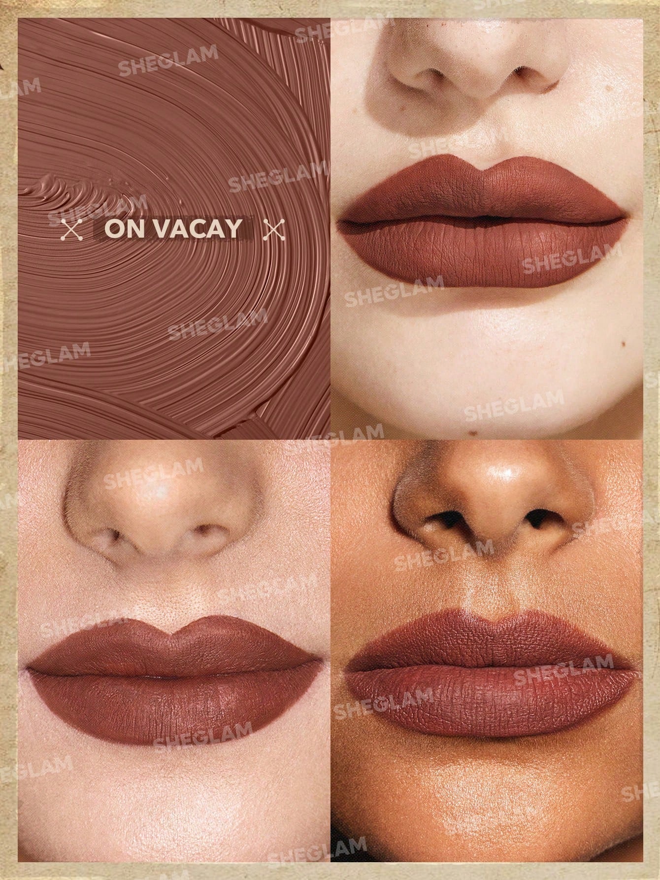 SHEGLAM Live to Roam Epic Adventure Liquid Lipstick-On Vacay Matte Transfer-Proof Lipstick 4 Neutral Shades Non-Sticky Liquid Lipstick Lip Makeup Black Friday Gift Liquid Lipstick