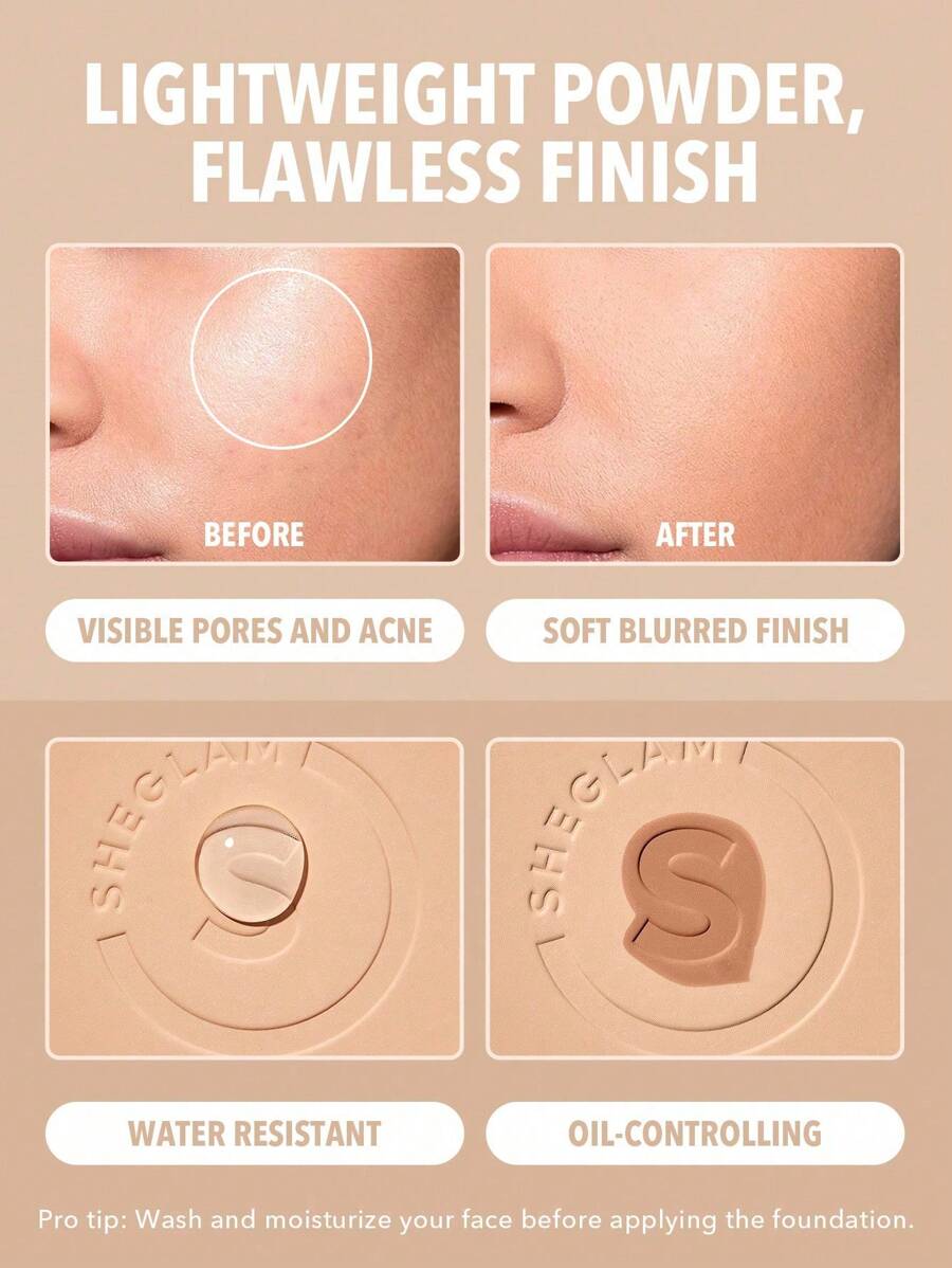 SHEGLAM Skin-Focus بودرة أساس بتغطية عالية - Buttercream