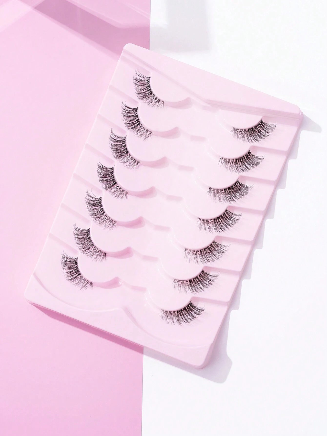 7Pairs/Set Natural Long 3D Crossed Transparent Stem False Eyelashes 5-13Mm