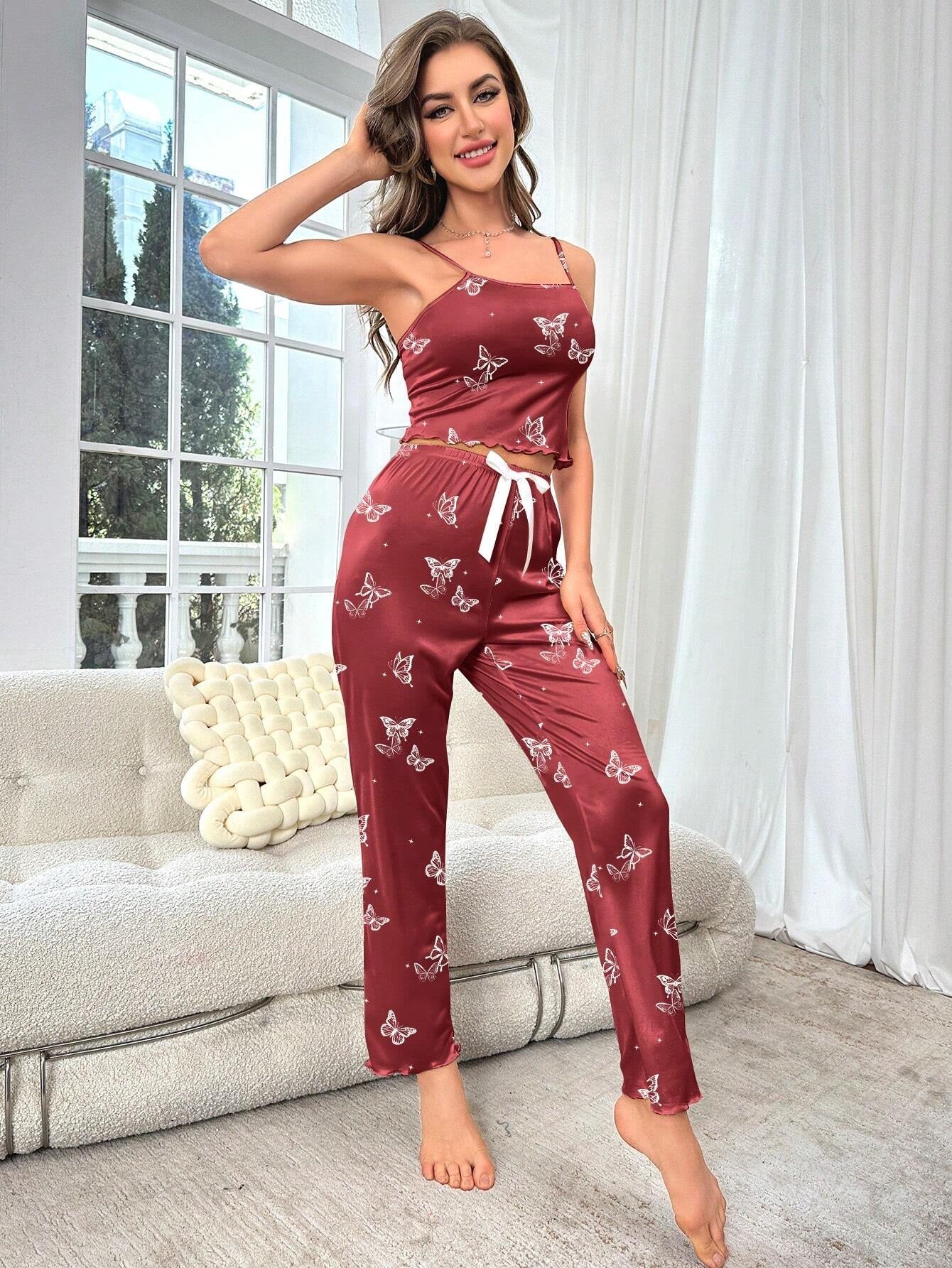 Butterfly Print Cami Top & Pants PJ Set