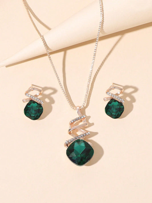 3Pcs Crystal Decor Jewelry Set