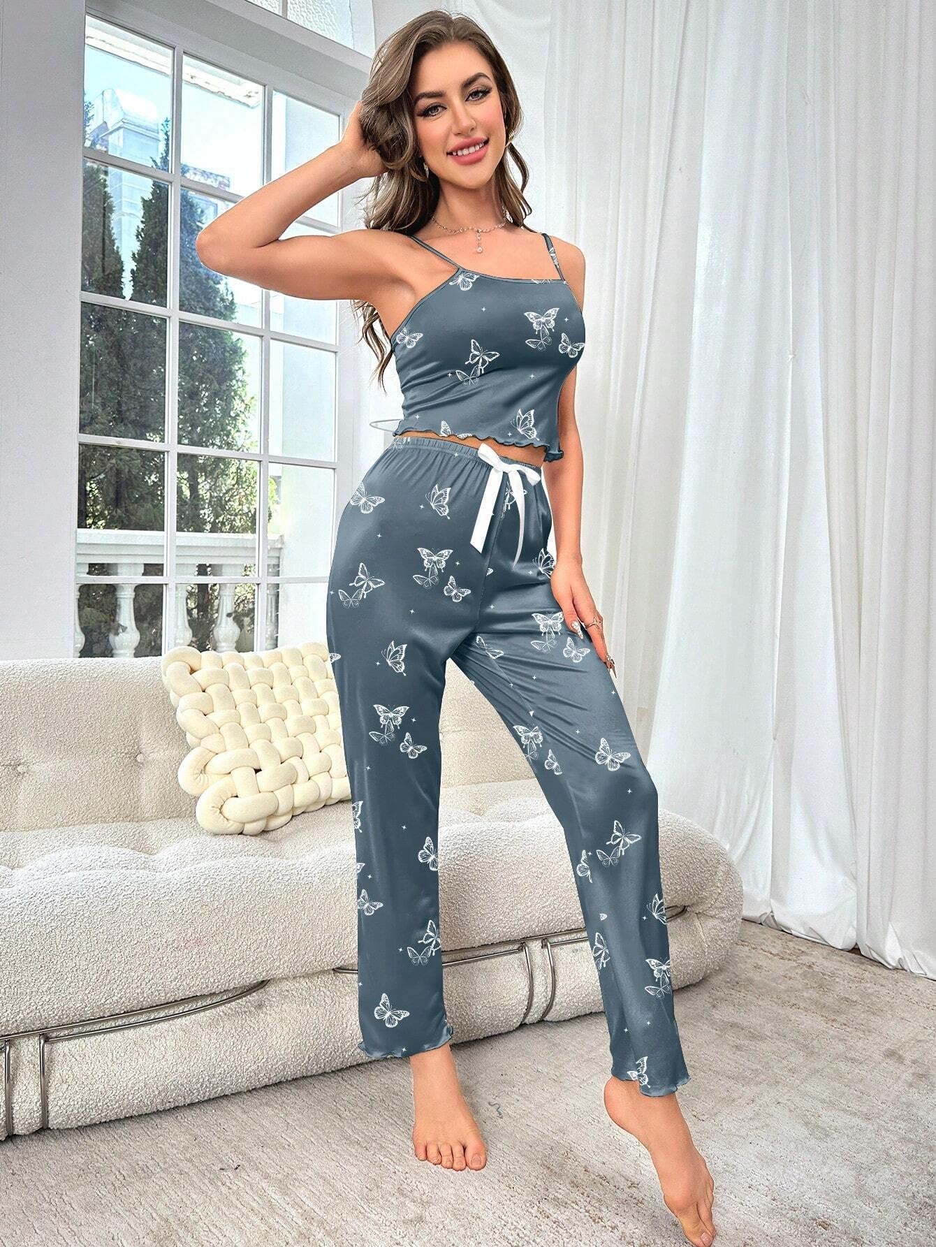 Butterfly Print Cami Top & Pants PJ Set