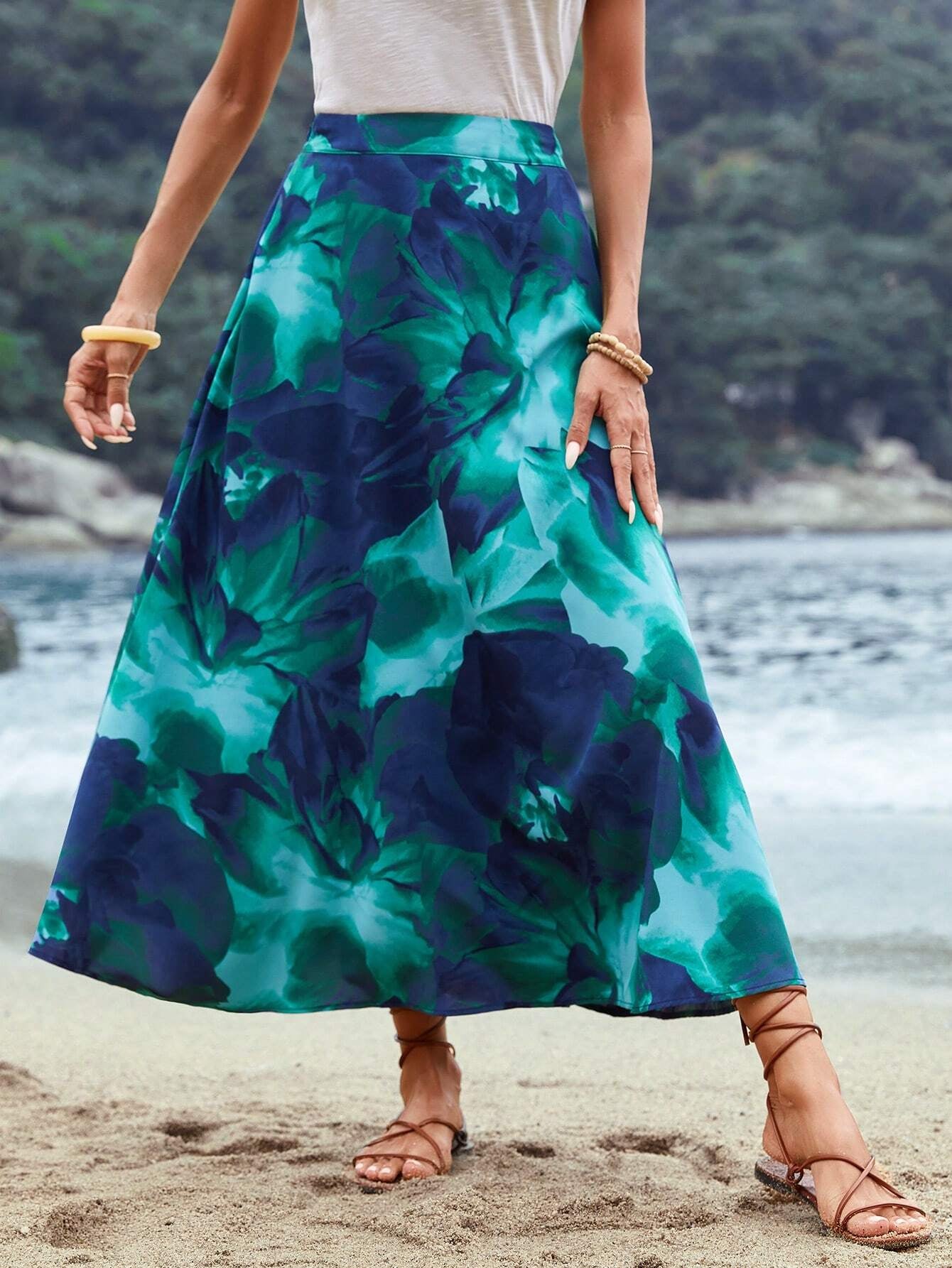 Full Printed Maxi Skirt