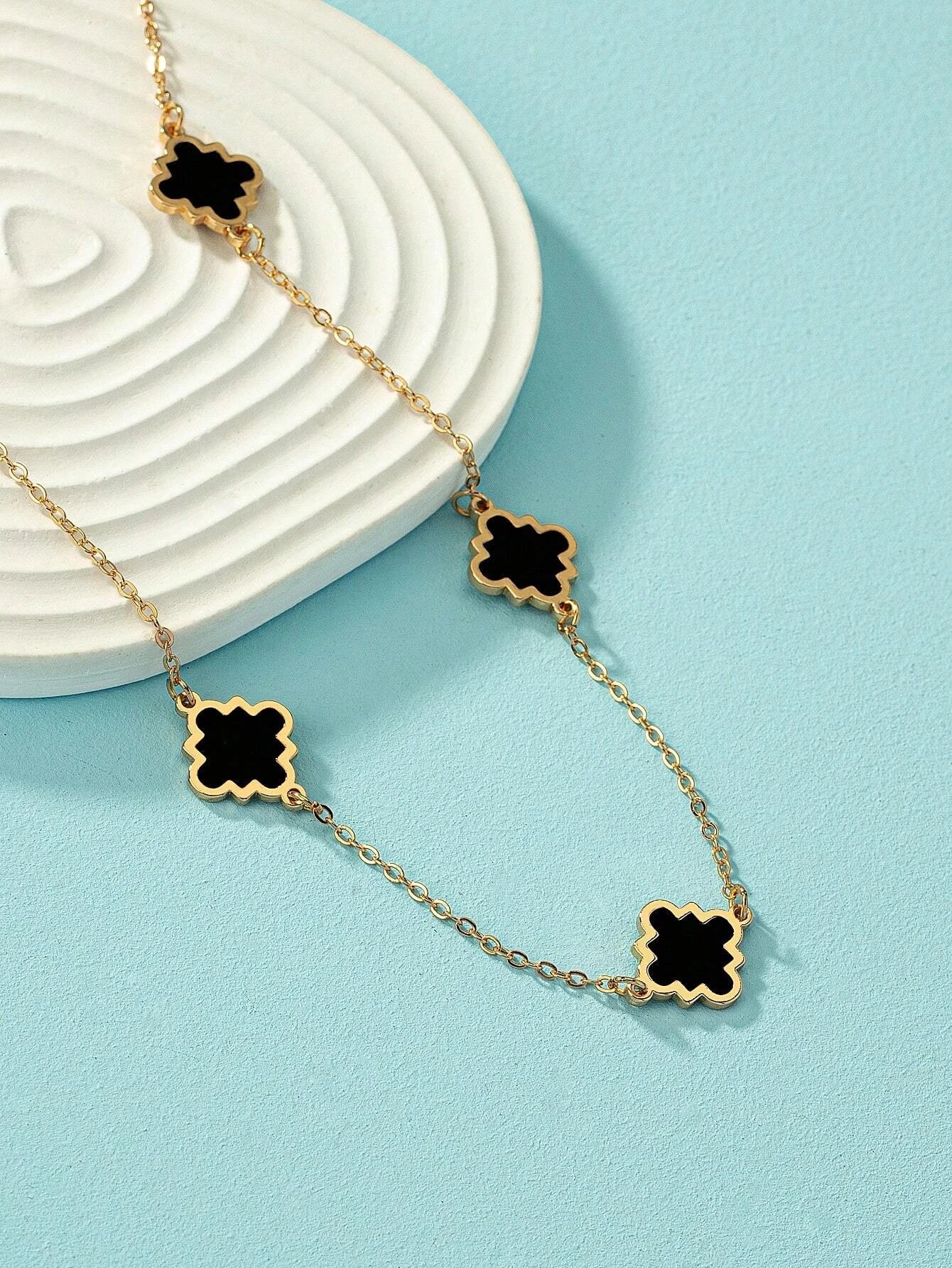 1Pc Fashion Iron Alloy Geometric Decor Long Necklace for Women for Daily Life
