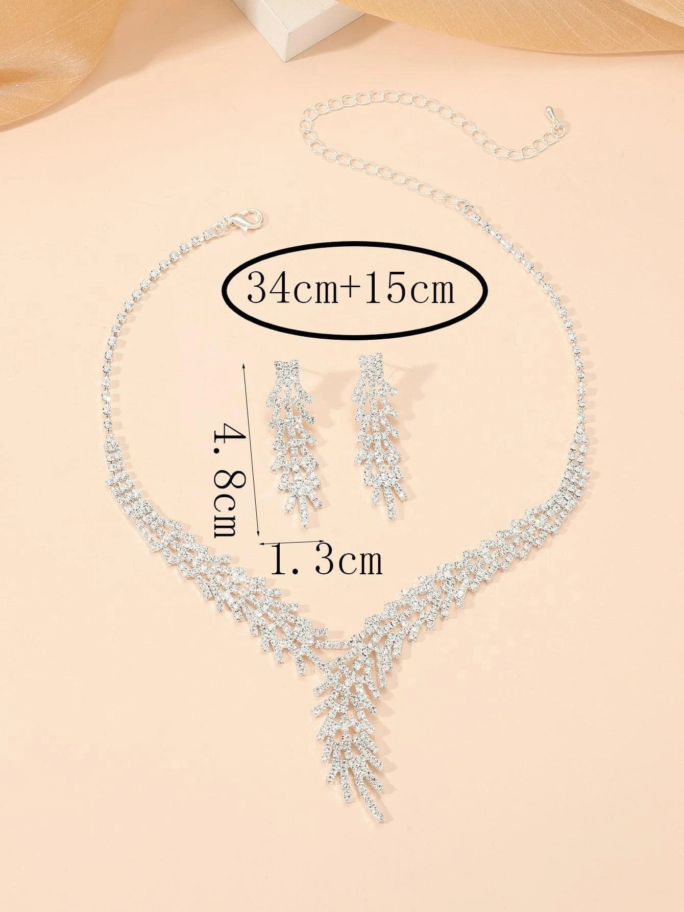 3Pcs/Set Rhinestone Decor Jewelry Set