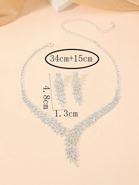 3Pcs/Set Rhinestone Decor Jewelry Set