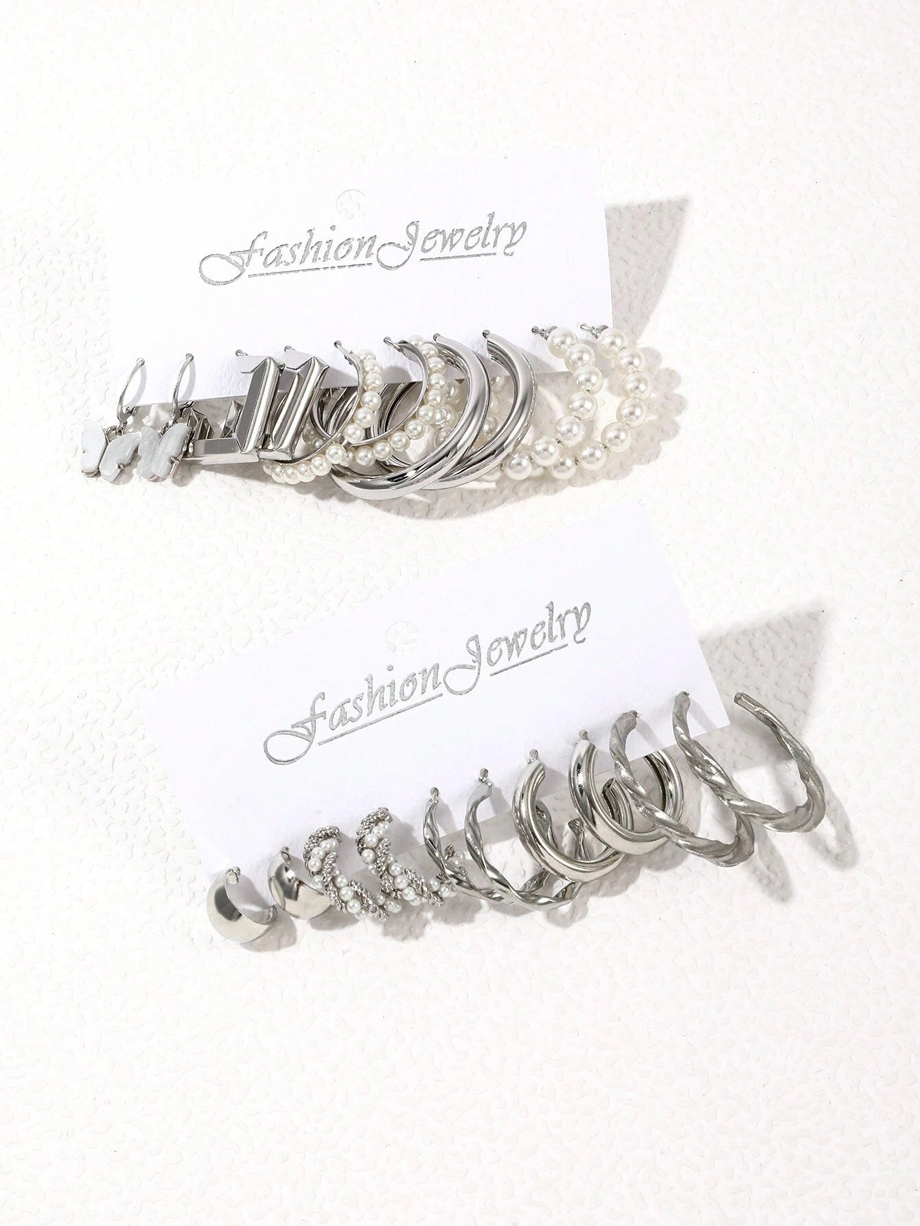 10Pairs Butterfly & Faux Pearl Decor Earrings