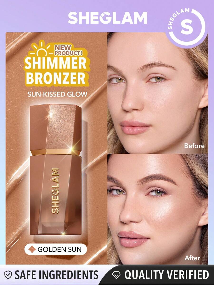 SHEGLAM برونزر سائل لامع من Sun Beam-Golden Sun