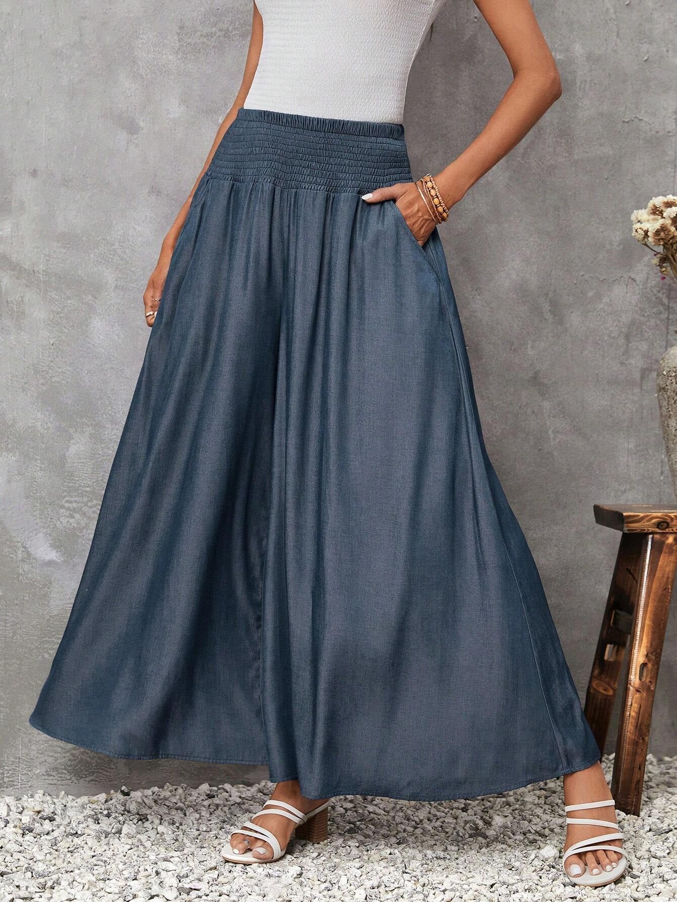 LUNE Solid Wide Leg Pants