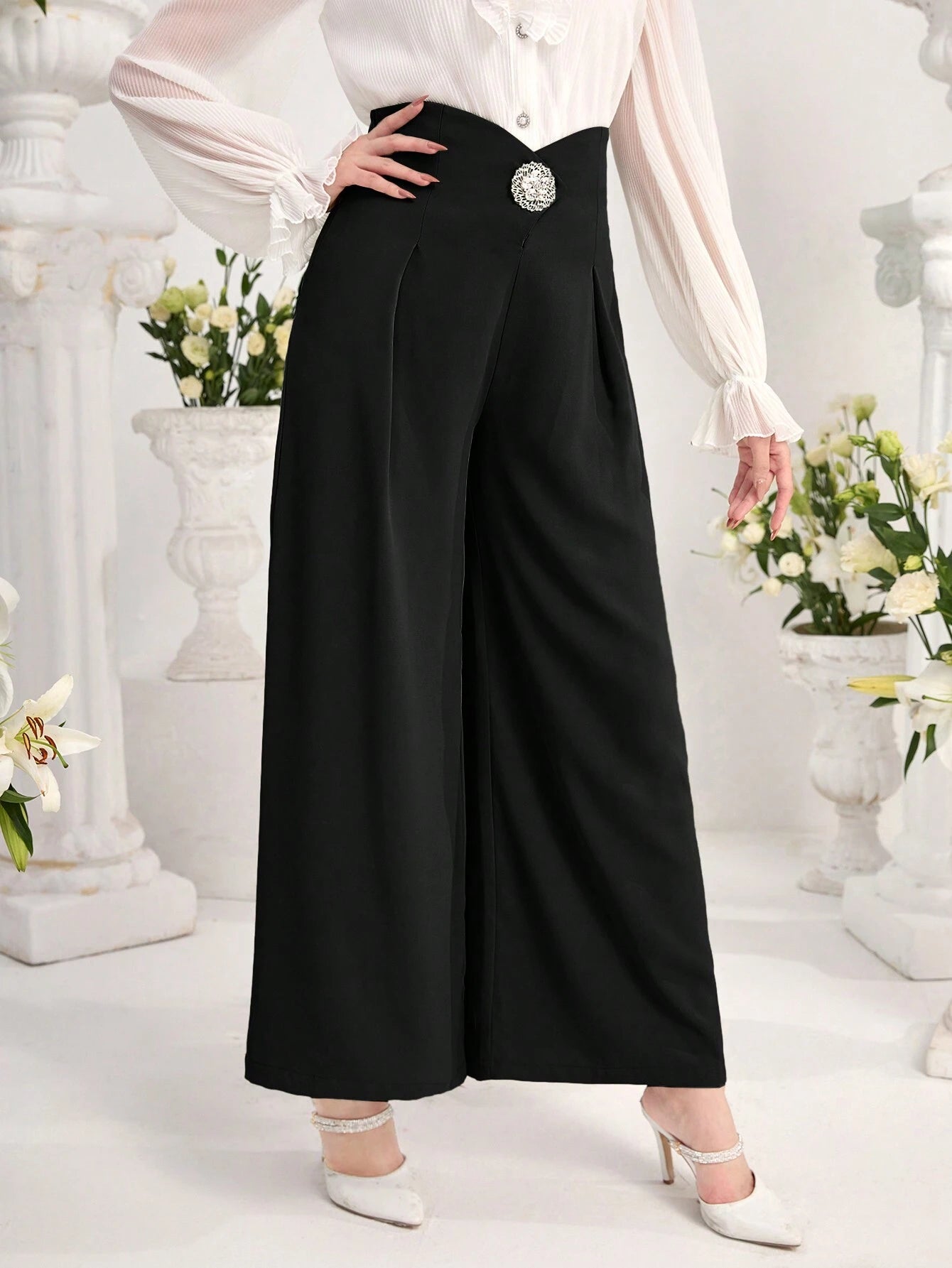 Modely Women'S High-Waisted Wide Leg Pants
