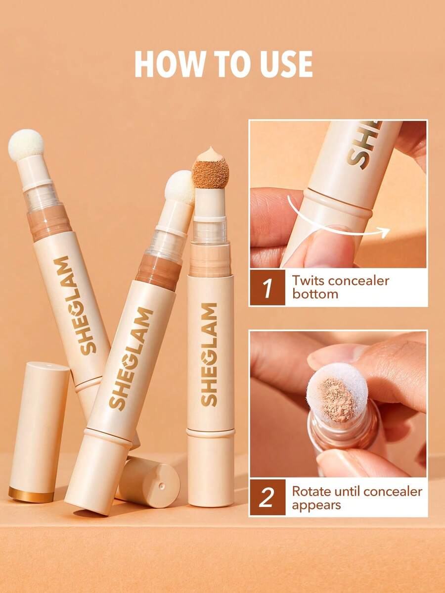 SHEGLAM Enhanced Skin Concealer كونسيلر مع رأس إسفنجي فاتح