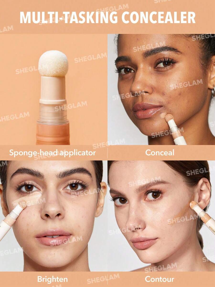 SHEGLAM Enhanced Skin Concealer كونسيلر مع رأس إسفنجي فاتح