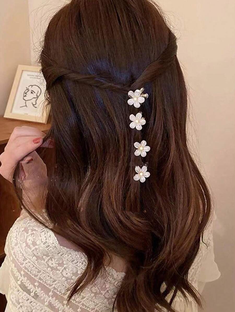SHEIN مشابك شعر (12 قطعة) معدنية مزينة