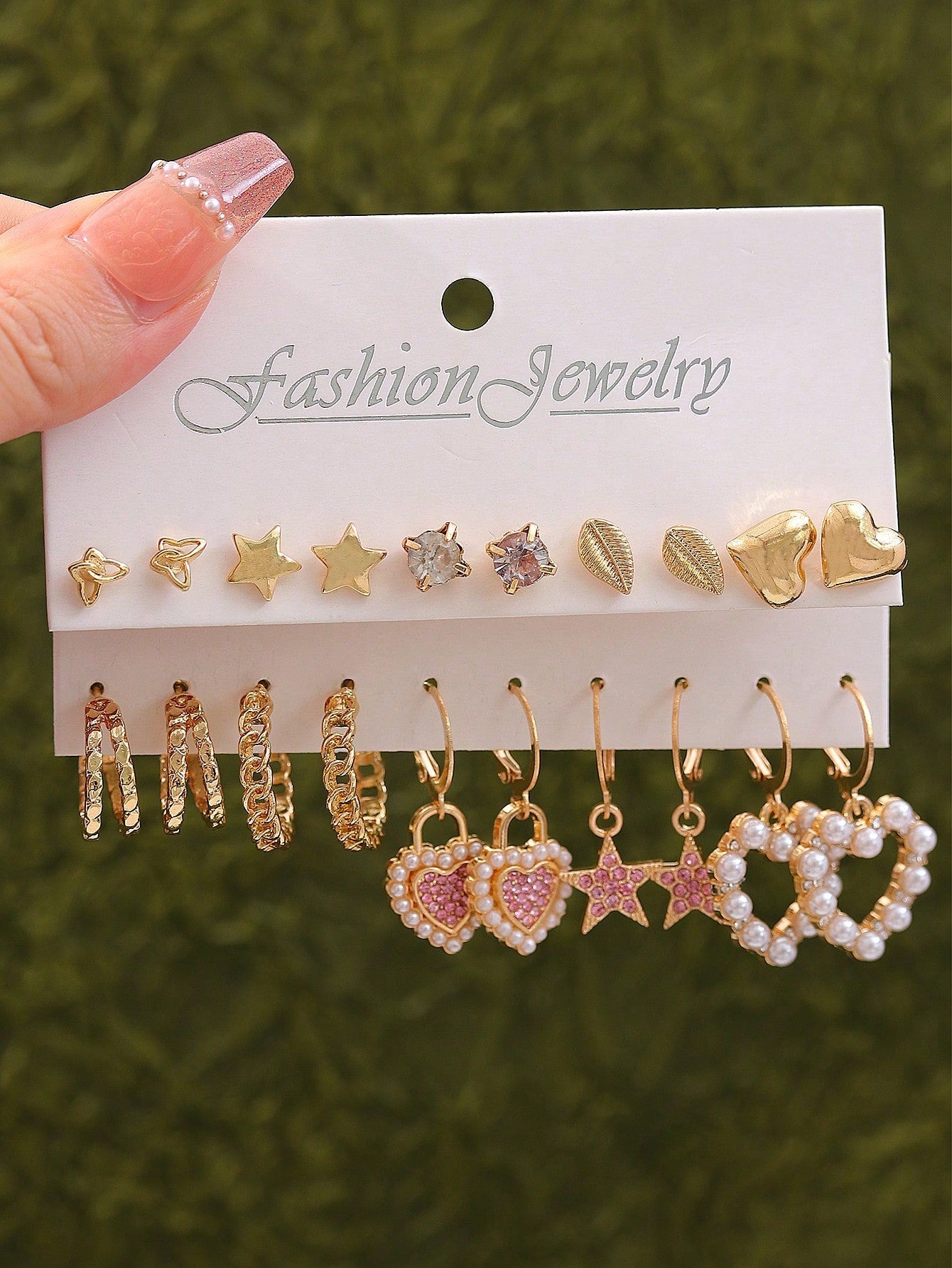 10Pairs European and American Style Faux Pearl Butterfly & Geometric Shape Earrings Set for Women, Trendy Vintage Chic Circular Pendant Dangle Earrings