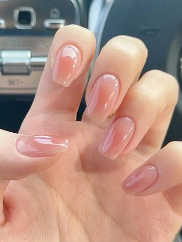 SHEIN طقم 30 أظافر صناعية جليتر وردي كوفين قصير
