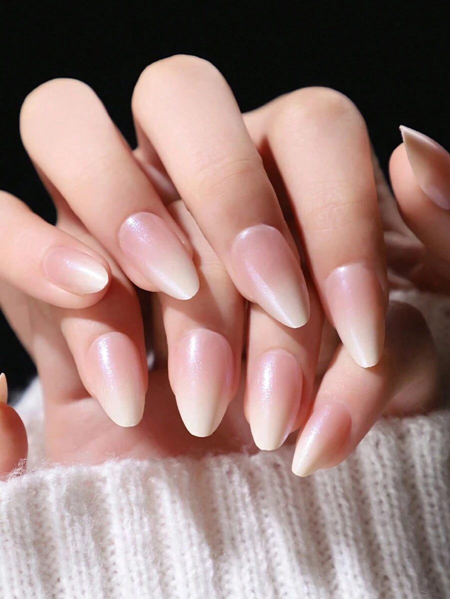 SHEIN أظافر (24 قطعة) على شكل لوزي مدبب قصير