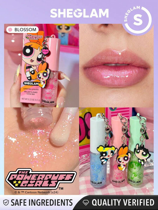 The Powerpuff Girls X SHEGLAM ملمع الشفاه Super Trio-Blossom