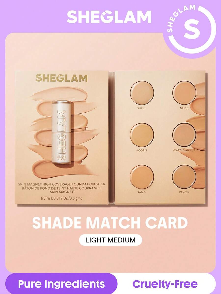 SHEGLAM كريم أساس سكين ماجنت عالي التغطية-Light Medium عيد الميلاد شتاء عيد الشكر مكياج حفلات