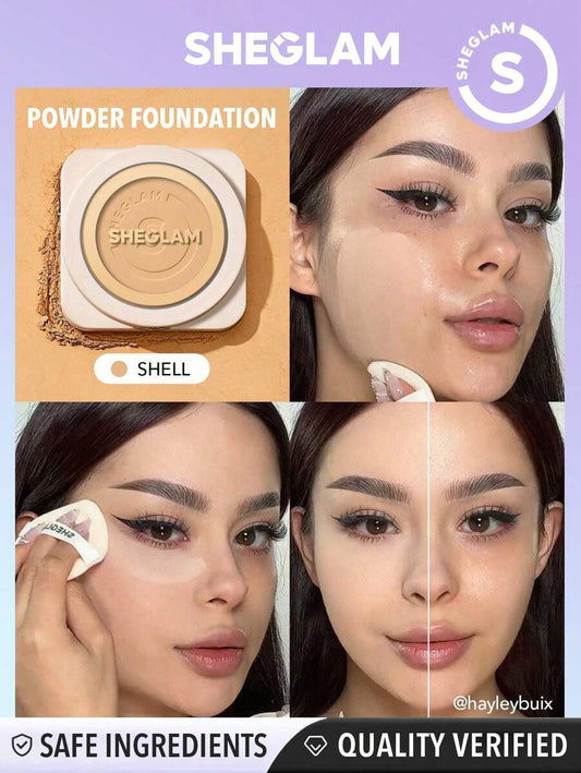 SHEGLAM Skin-Focus بودرة أساس بتغطية عالية - Shell