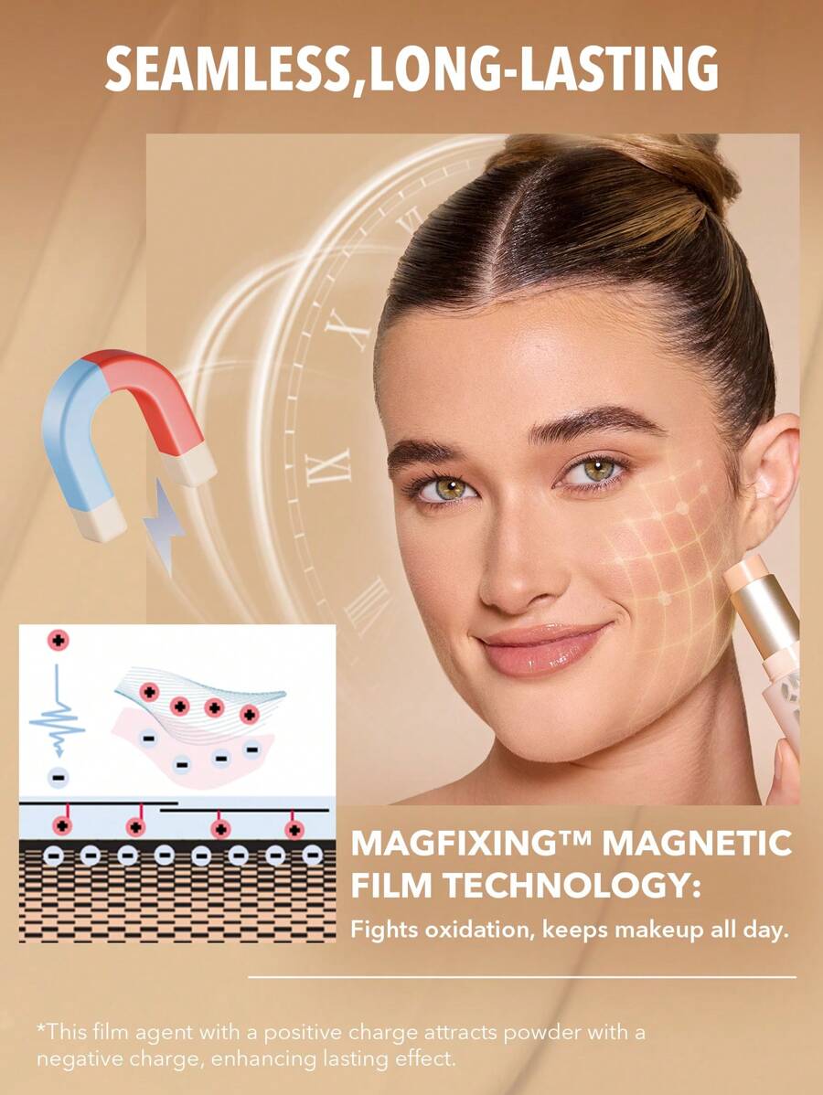 SHEGLAM كريم أساس سكين ماجنت عالي التغطية-Light Medium عيد الميلاد شتاء عيد الشكر مكياج حفلات