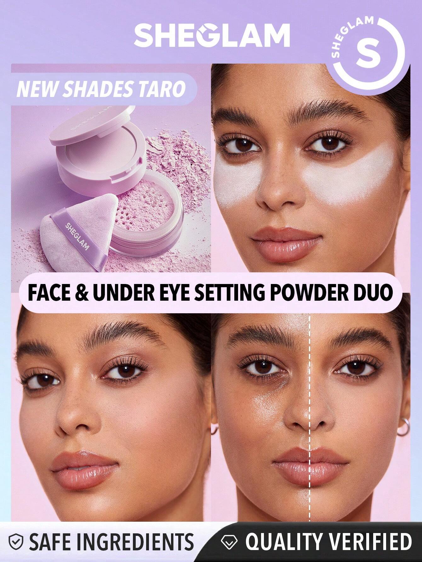 SHEGLAM Insta-Ready Duo-Taro بودرة تثبيت الوجه وتحت العين