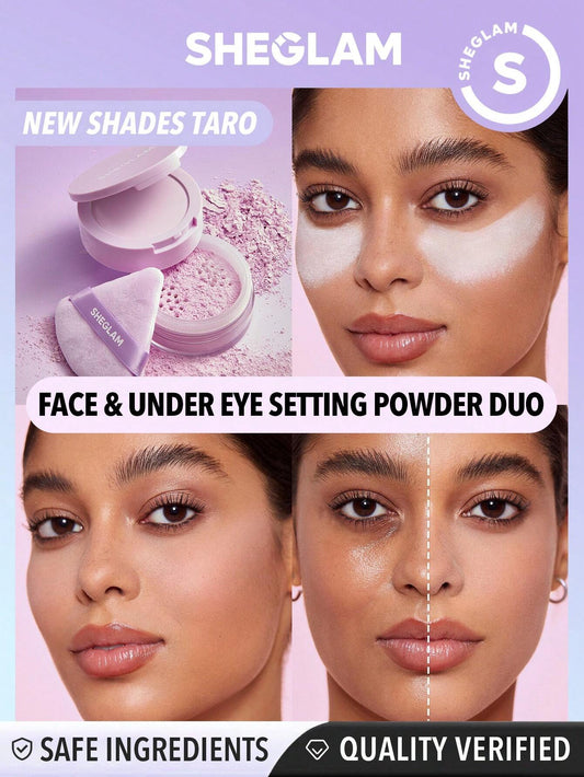 SHEGLAM Insta-Ready Duo-Taro بودرة تثبيت الوجه وتحت العين