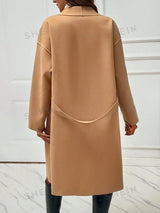 SHEIN LUNE معطف بياقة شلال منخفض الاكتاف بحزام