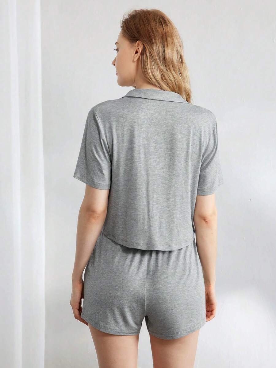 SHEIN Leisure طقم ملابس منزلية للنساء بتصميم عقدة مريح