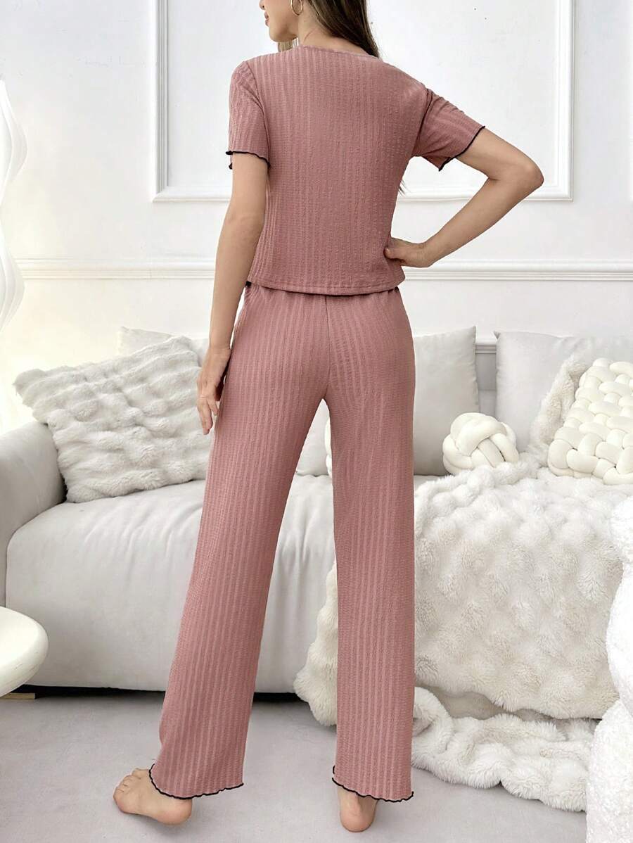 بدلة منزلية نسائية بتصميم مزيج الألوان