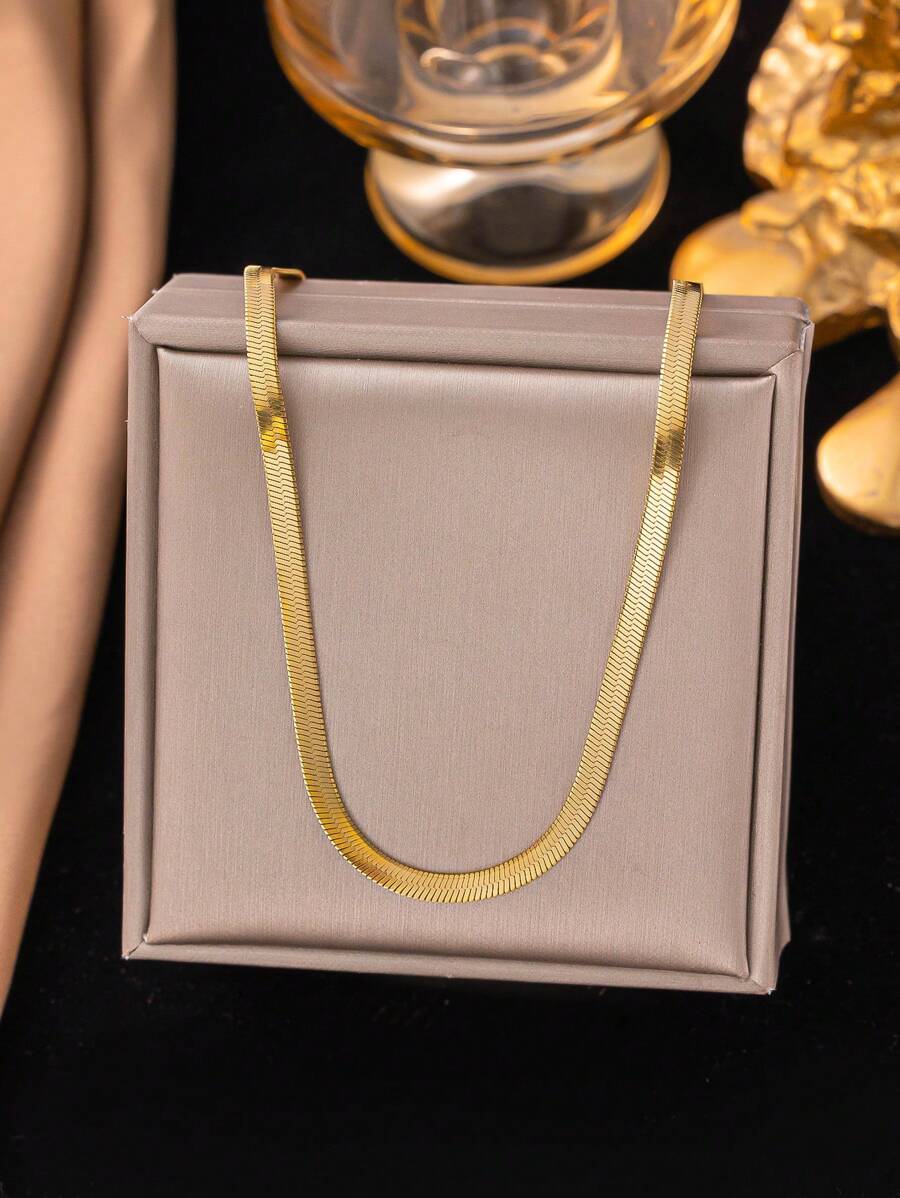 قلادة بسلسلة موضة فولاذ غير قابل للصدأ مبسط للنساء الى الحياة اليومية قطعة واحدة