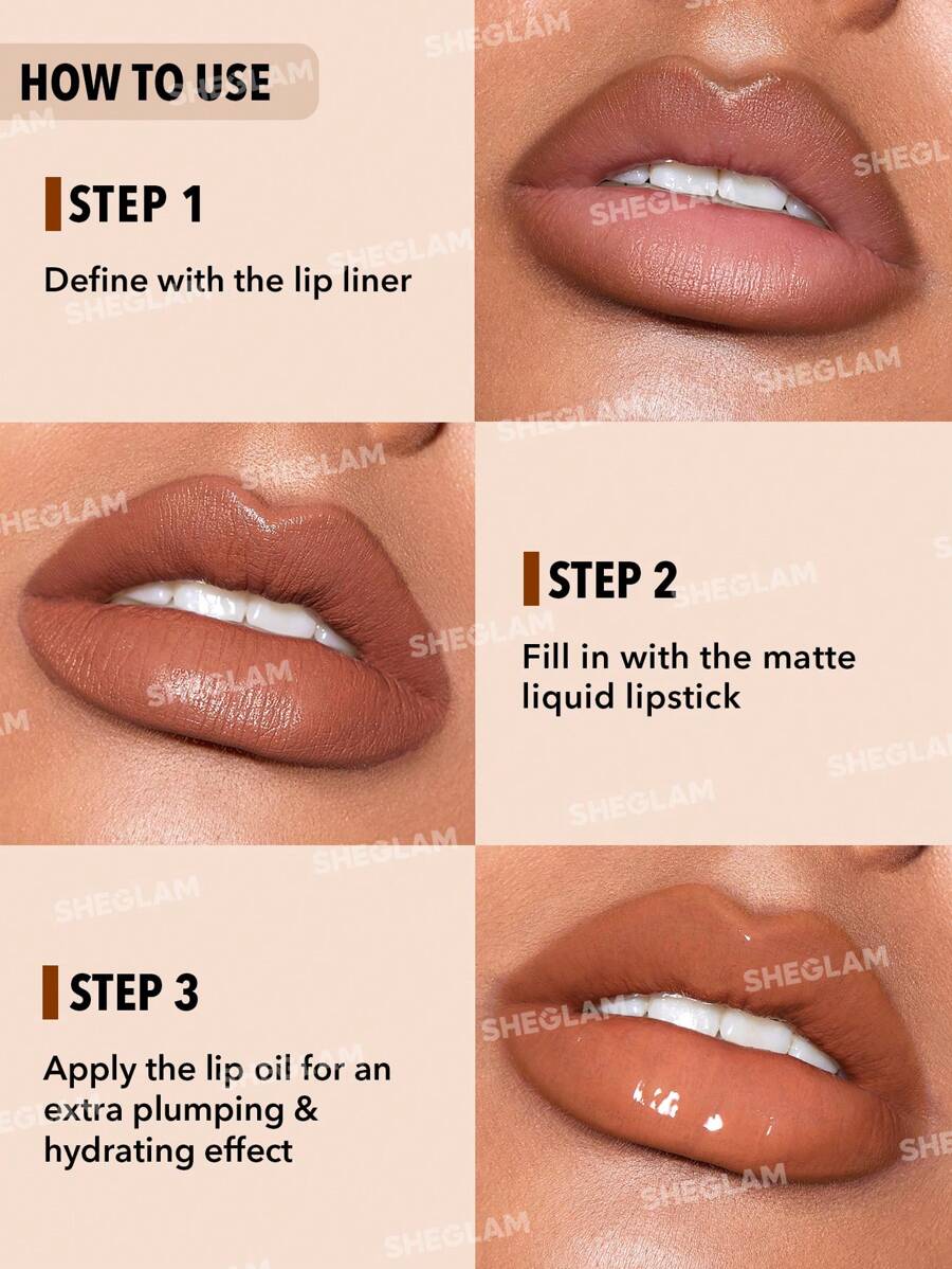 SHEGLAM Soft 90'S Glam طقم محدد شفاه وأحمر شفاه - طقم شفاه Haute Cocoa Lip Set عيد الميلاد شتاء عيد الشكر مكياج حفلات شاطئ سفر وردي مجموعة Y2K بلاك فرايدي