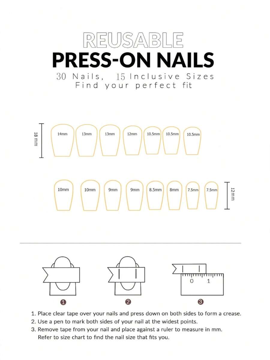 SHEIN طقم أظافر صناعية 24 قطعة تابوت تدرج خوخي مع غراء ومبرد