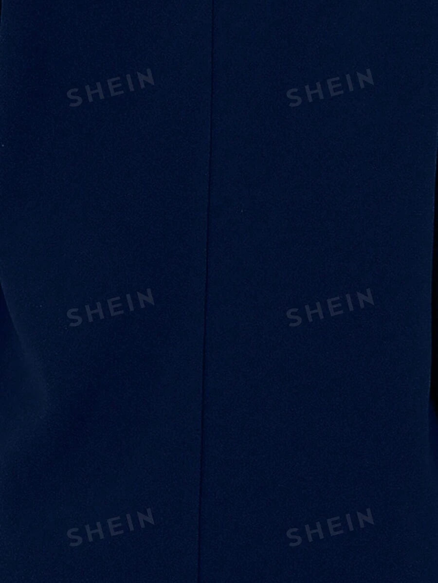 SHEIN Relaxiva معاطف نسائية زر مزدوج الصاف كاجوال أنيقة