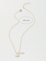 SHEIN V قطعة قلادة كلاسيكية عصرية على شكل حرف