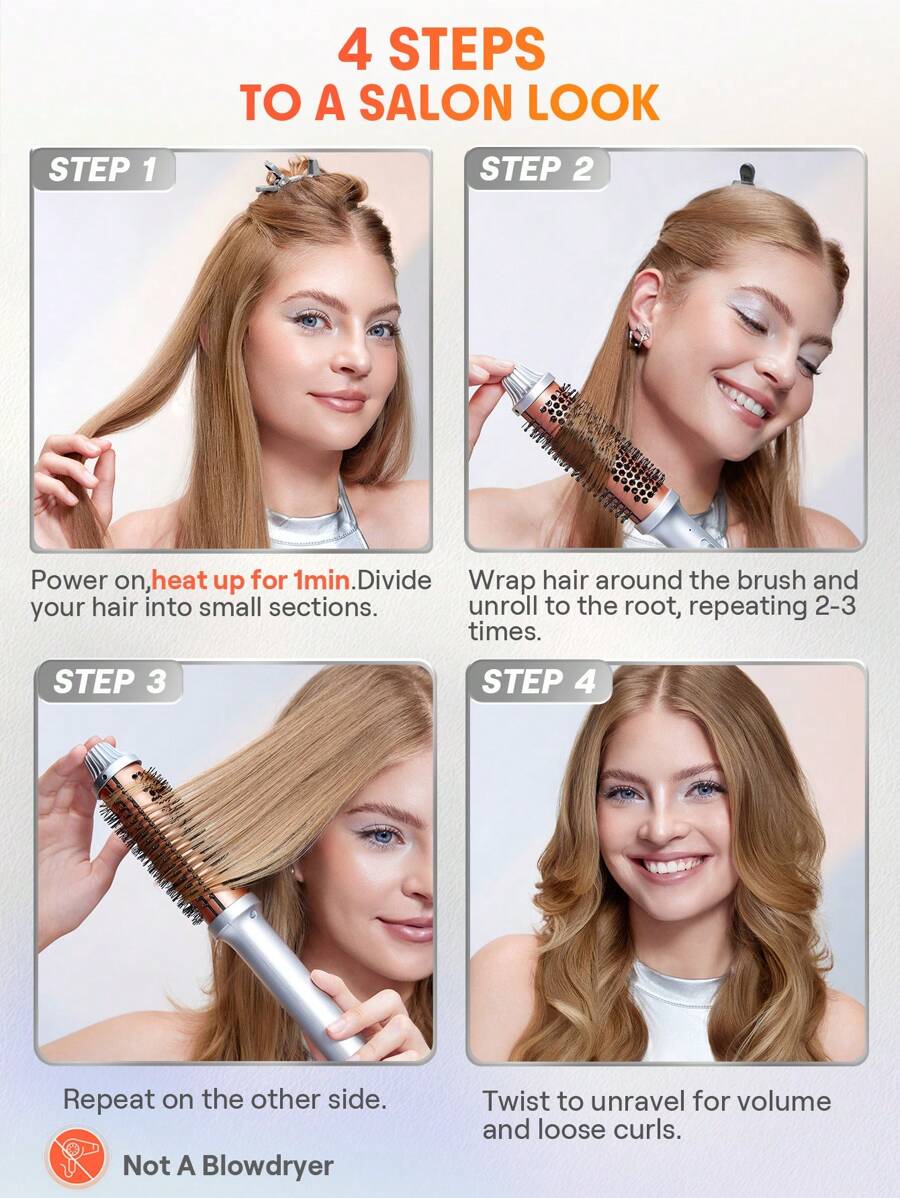 SHEGLAM HAIR فرشاة تصفيف حرارية شي جلام - 32 مم، فرشاة تجعيد الشعر وتكثيف الجذور، بتسخين سريع، أسنان مشط مطورة، خيارين لدرجة الحرارة، تصفيف آمن بدون تلف الشعر