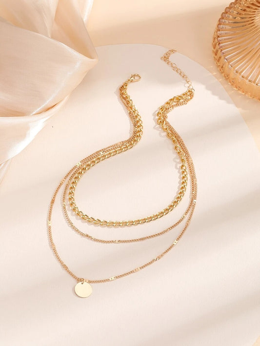 SHEIN قلادة متعددة الطبقات بتعليقة اسطوانية