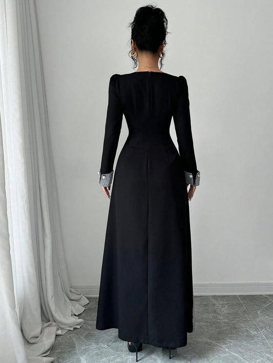 SHEIN Elenzya فستان ماكسي طويل نسائي بلون كتل التفتيح والتطعيم