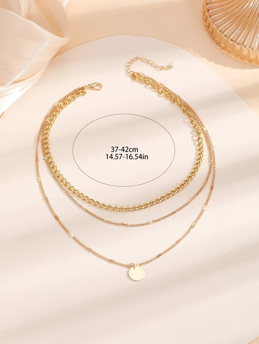 SHEIN قلادة متعددة الطبقات بتعليقة اسطوانية