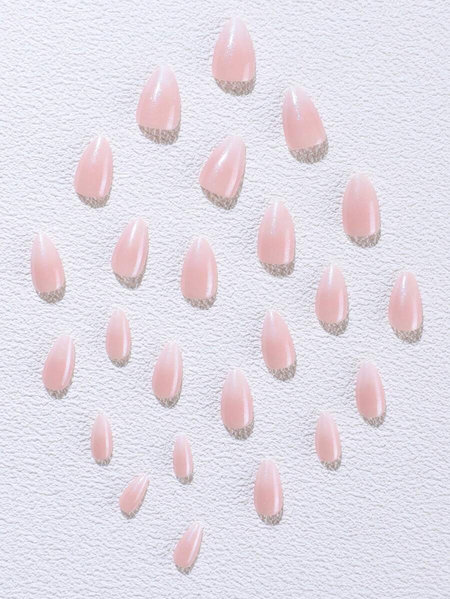 SHEIN أظافر (24 قطعة) على شكل لوزي مدبب قصير