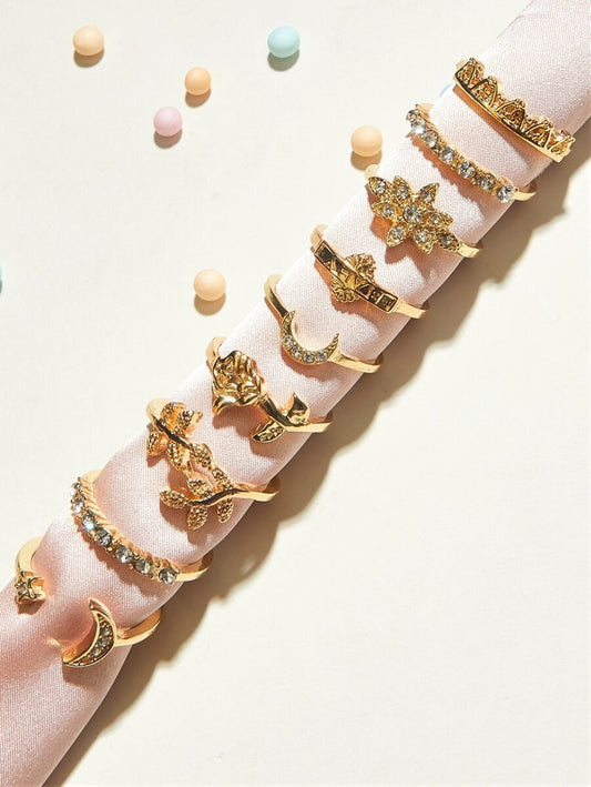 SHEIN ROMWE مجموعة خواتم 9 قطع بشكل قمر