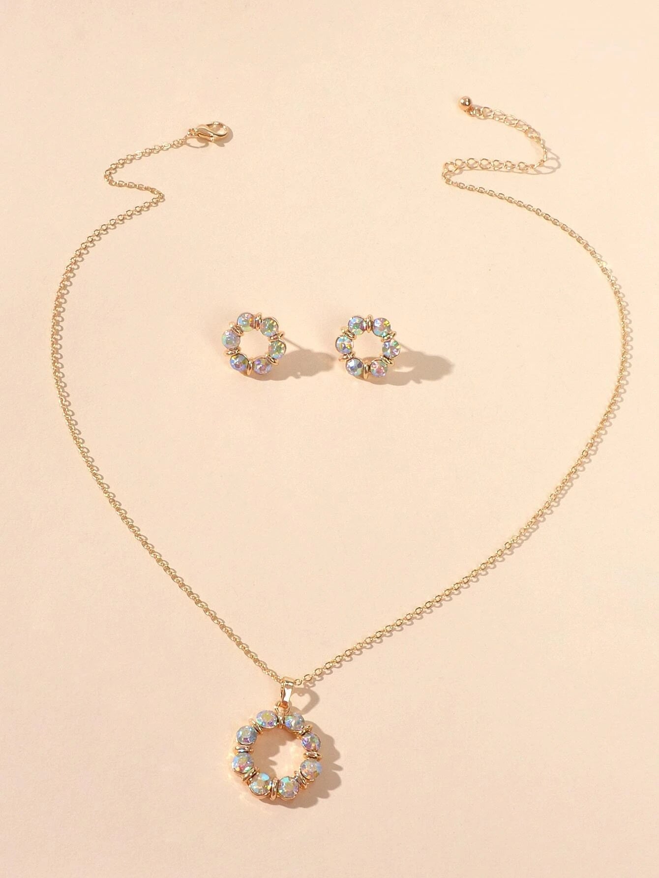 3Pcs/Set Glamorous Cubic Zirconia Water-Drop Decor Jewelry Set for Women for Daily Decoration