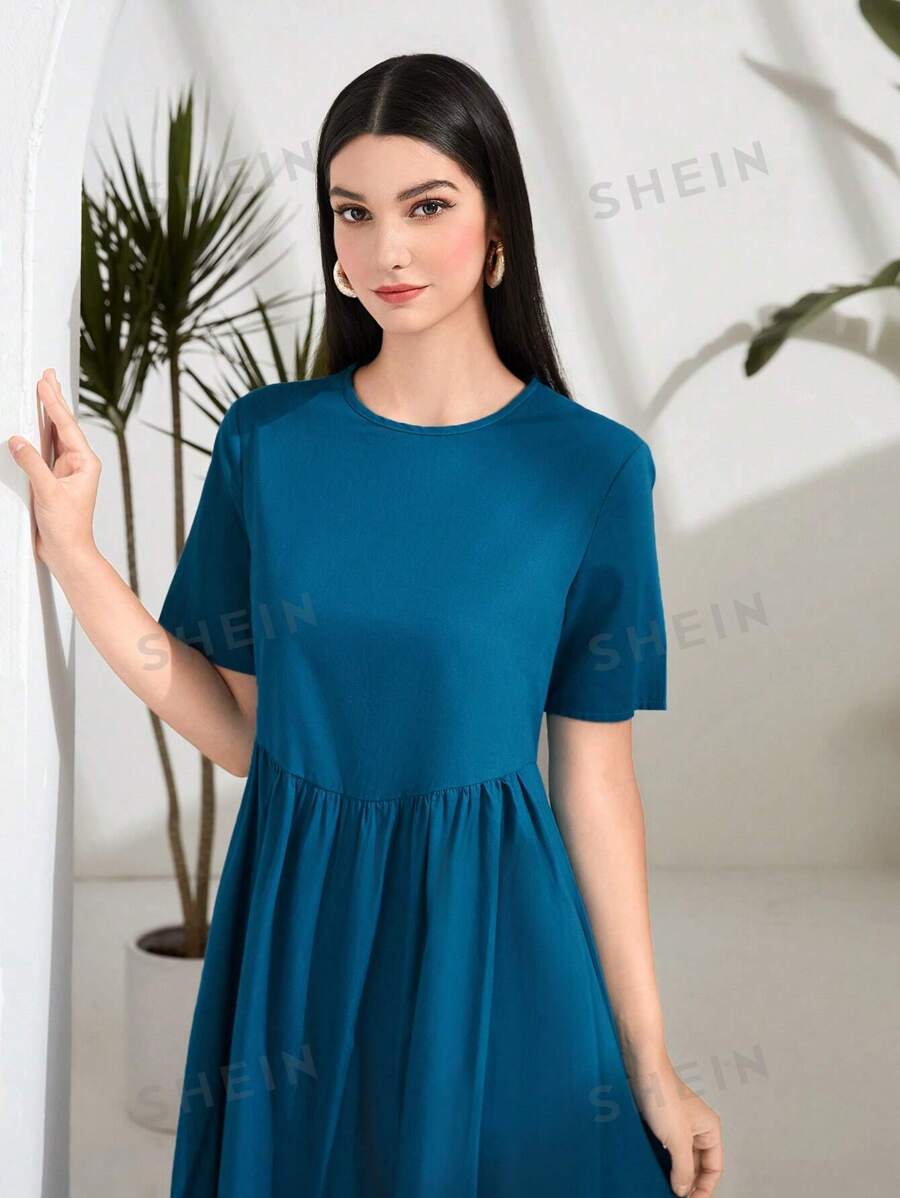 SHEIN Mulvari فستان نسائي بقصة فضفاضة سادة