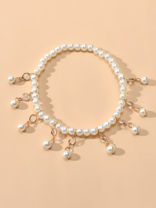 SHEIN سوار كاحل مزين بلؤلؤ اصطناعي