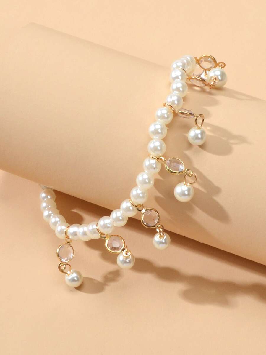 SHEIN سوار كاحل مزين بلؤلؤ اصطناعي