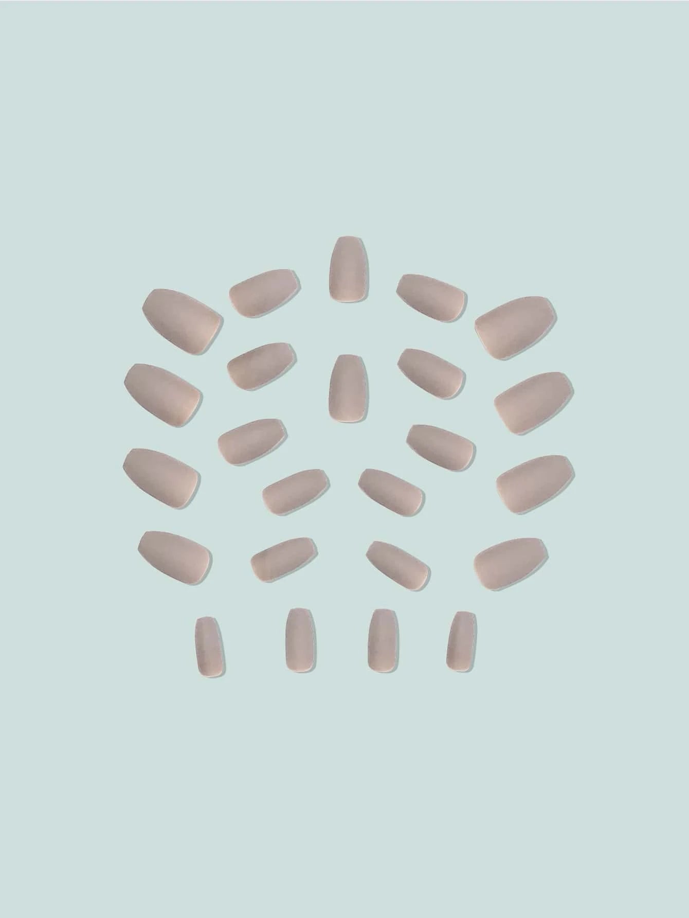 24Pcs/Set Medium Long Almond-Shaped Matte Solid Color Full Cover False Nails for Women and Girls