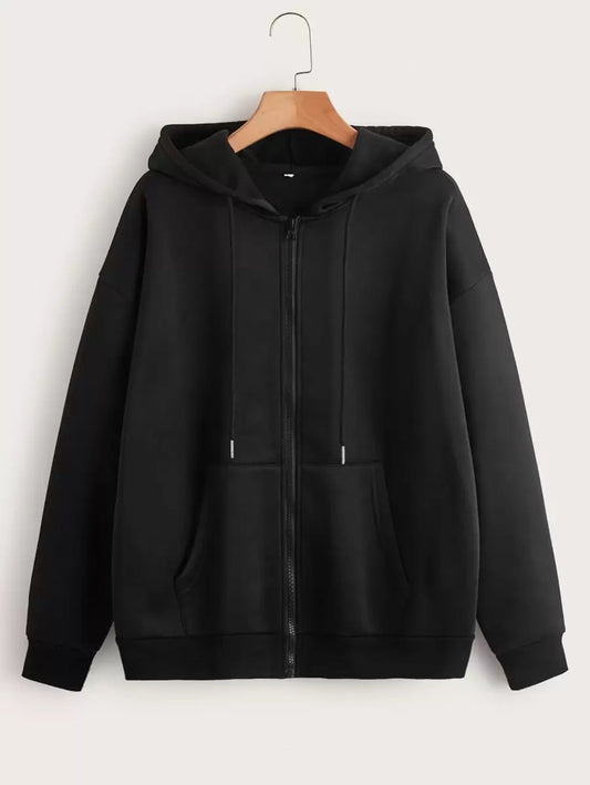 SHEIN INAWLY هودي اسود مبطن حراري