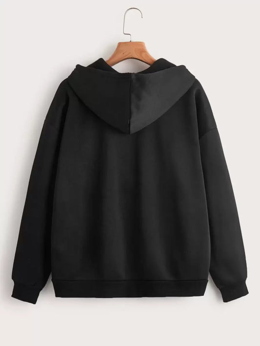 SHEIN INAWLY هودي اسود مبطن حراري