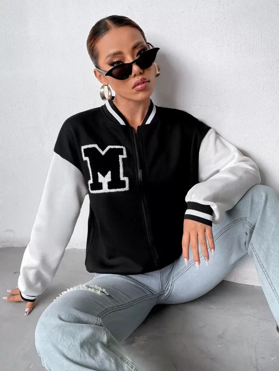 SHEIN Flirla جاكيت نسائي قصير بياقة عادية ونقشة مخططة