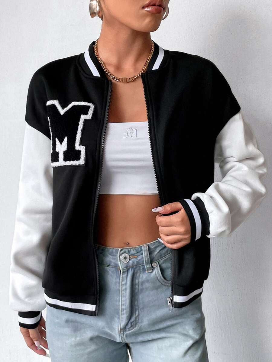 SHEIN Flirla جاكيت نسائي قصير بياقة عادية ونقشة مخططة