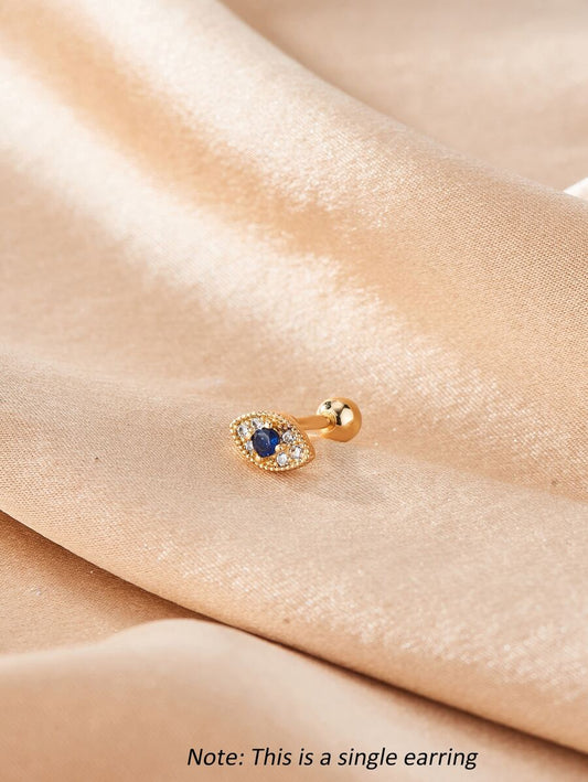SHEIN قطعة واحدة قرط ذهبي مزين بزركون